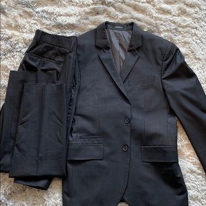 Express Men’s Black Striped Producer Suit